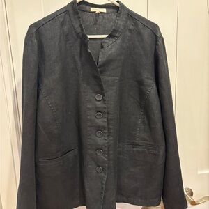 Eileen Fisher black linen jacket